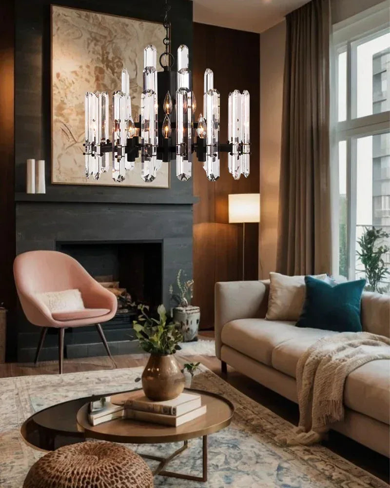 Zermatt Series Grand Chandelier | K9 Crystal Solid brass frame with premium K9 crystals, Copper finish for Grand Foyers and Dining Rooms American chandelier